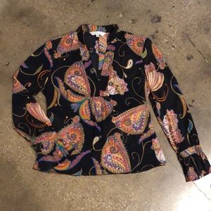 Trina Turk Paisley sheer top